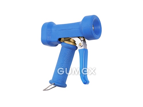 Spritzpistole DINGA, Innengewinde G 1/2", 24bar, Messing/Edelstahl, Oberfläche EPDM, +50°C, blau, 